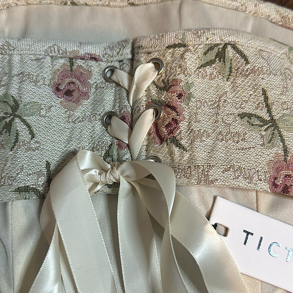 NWT Bustier Strapless Crop Top Vintage Feels Size S - Picture 3 of 4